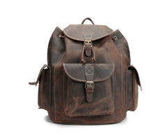 Cool Leather Mens School Backpack Vintage Travel Backpack Satchel Backpack for Men - iwalletsmen