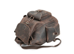 Cool Leather Mens School Backpack Vintage Travel Backpack Satchel Backpack for Men - iwalletsmen
