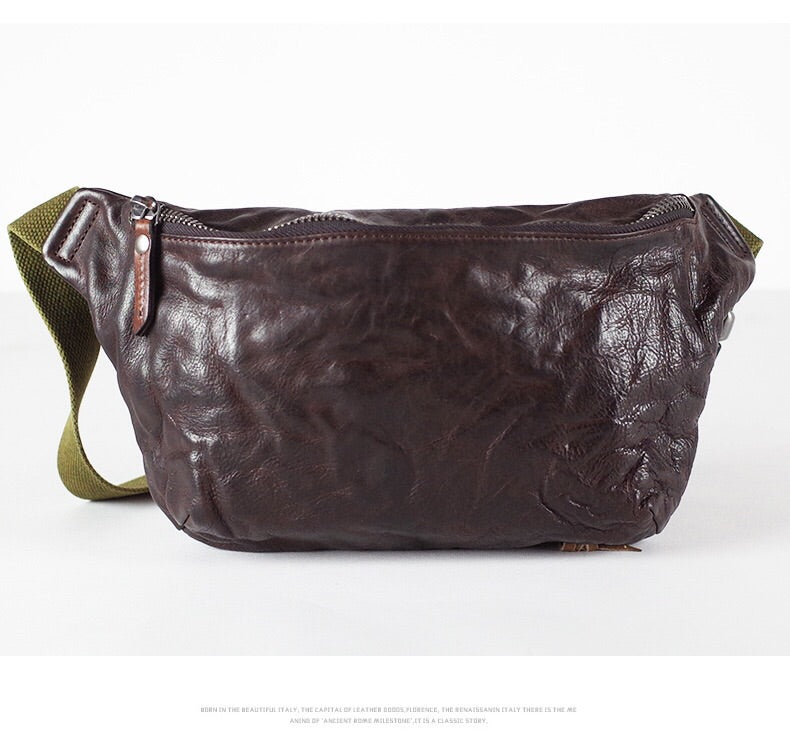 Black Leather Mens Fanny Pack Mens Cool Waist Bag Hip Pack Belt Bag Fo ...