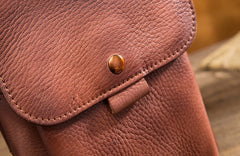 Cool Brown Leather Mens Belt Pouch Mini Shoulder Bag Belt Bag For Men - iwalletsmen