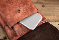 Cool Brown Leather Mens Belt Pouch Mini Shoulder Bag Belt Bag For Men - iwalletsmen