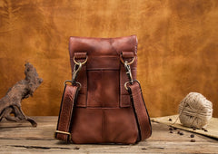 Cool Brown Leather Mens Belt Pouch Mini Shoulder Bag Belt Bag For Men - iwalletsmen