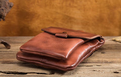 Cool Brown Leather Mens Belt Pouch Mini Shoulder Bag Belt Bag For Men - iwalletsmen