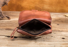 Cool Brown Leather Mens Belt Pouch Mini Shoulder Bag Belt Bag For Men - iwalletsmen