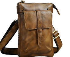 Cool Leather Mens Small Belt Bag Belt Pouch Waist Bag Mini Side Bag For Men - iwalletsmen