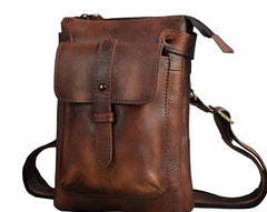Cool Leather Mens Small Belt Bag Belt Pouch Waist Bag Mini Side Bag For Men - iwalletsmen