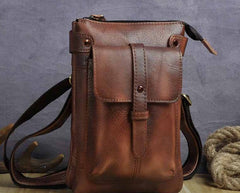 Cool Leather Mens Small Belt Bag Belt Pouch Waist Bag Mini Side Bag For Men - iwalletsmen