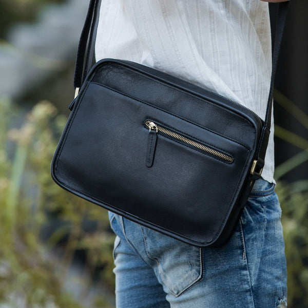 Cool Leather Mens Small Messenger Bags Shoulder Bag  for Men - iwalletsmen