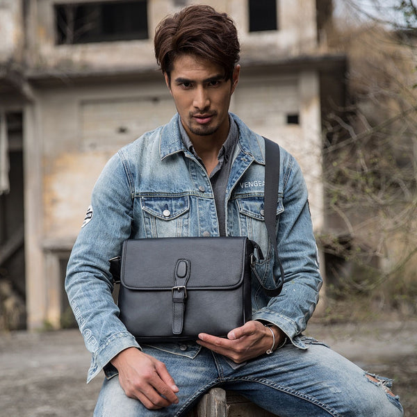 Cool Leather Mens Small Messenger Bags Shoulder Bags for Men - iwalletsmen