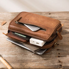 Cool Leather Mens Small Messenger Bags Shoulder Bags for Men - iwalletsmen