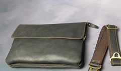 Cool Leather Mens Small Side Bag 11inch Clutch Purse Bag Messenger Bag for Men - iwalletsmen