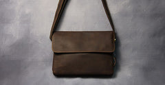 Cool Leather Mens Small Side Bag 11inch Clutch Purse Bag Messenger Bag for Men - iwalletsmen
