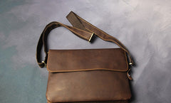 Cool Leather Mens Small Side Bag 11inch Clutch Purse Bag Messenger Bag for Men - iwalletsmen