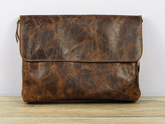 Cool Leather Mens Small Side Bag 11inch Clutch Purse Bag Messenger Bag for Men - iwalletsmen