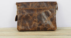 Cool Leather Mens Small Side Bag 11inch Clutch Purse Bag Messenger Bag for Men - iwalletsmen