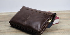 Cool Leather Mens Small Side Bag 11inch Clutch Purse Bag Messenger Bag for Men - iwalletsmen