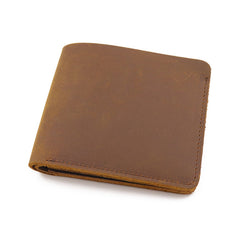 Cool Leather Mens Small Vertical Bifold Wallet billfold Wallet Horizontal Front Pocket Wallets for Men - iwalletsmen