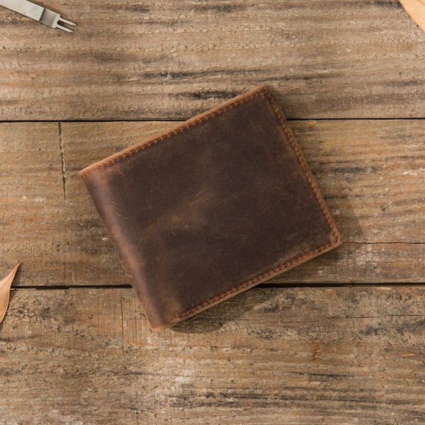 Cool Leather Mens Small Wallet Bifold Vintage Slim billfold Wallet for Men - iwalletsmen