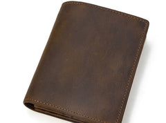 Cool Leather Mens Small Bifold Wallet billfold Wallet Front Pocket Wallets for Men - iwalletsmen