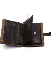 Cool Leather Mens Small Wallet billfold Brown Bifold Wallet Black Multi-card Front Pocket Wallet for Men - iwalletsmen