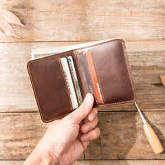 Cool Leather Mens Small Wallets Bifold Slim Front Pocket Wallet for Men - iwalletsmen