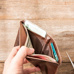 Cool Leather Mens Small Wallets Bifold Slim Front Pocket Wallet for Men - iwalletsmen