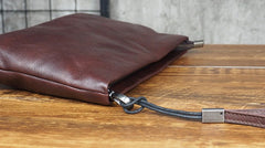 Cool Leather Mens Soft Leather Zipper Clutch Bag Wristlet Purse for Men - iwalletsmen