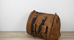 Cool Leather Mens Travel Bag Overnight Bag Work Handbag Business Bag for Men - iwalletsmen