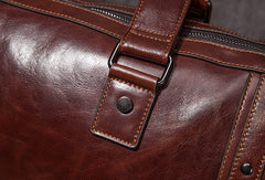 Cool Leather Mens Travel Bag Overnight Bag Work Handbag Business Bag for Men - iwalletsmen