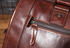Cool Leather Mens Travel Bag Overnight Bag Work Handbag Business Bag for Men - iwalletsmen