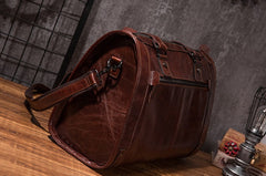 Cool Leather Mens Travel Bag Overnight Bag Work Handbag Business Bag for Men - iwalletsmen