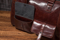 Cool Leather Mens Travel Bag Overnight Bag Work Handbag Business Bag for Men - iwalletsmen