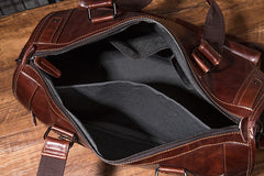 Cool Leather Mens Travel Bag Overnight Bag Work Handbag Business Bag for Men - iwalletsmen