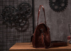 Cool Leather Mens Travel Bag Overnight Bag Work Handbag Business Bag for Men - iwalletsmen