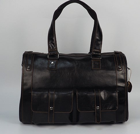Cool Leather Mens Travel Bag Overnight Bag Work Handbag Business Bag for Men - iwalletsmen