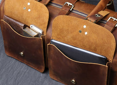 Cool Leather Mens Travel Bag Overnight Bag Work Handbag Business Travel Bags for Men - iwalletsmen
