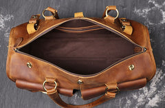 Cool Leather Mens Travel Bag Overnight Bag Work Handbag Business Travel Bags for Men - iwalletsmen