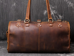 Cool Leather Mens Travel Bag Overnight Bag Work Handbag Business Travel Bags for Men - iwalletsmen
