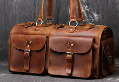 Cool Leather Mens Travel Bag Overnight Bag Work Handbag Business Travel Bags for Men - iwalletsmen