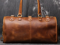 Cool Leather Mens Travel Bag Overnight Bag Work Handbag Business Travel Bags for Men - iwalletsmen