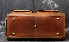 Cool Leather Mens Travel Bag Overnight Bag Work Handbag Business Travel Bags for Men - iwalletsmen