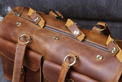 Cool Leather Mens Travel Bag Overnight Bag Work Handbag Business Travel Bags for Men - iwalletsmen