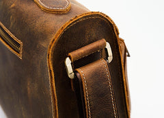 Cool Leather Mens Vintage Brown Small Side Bag Messenger Bag Shoulder Bag for Men - iwalletsmen