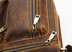 Cool Leather Mens Vintage Brown Small Side Bag Messenger Bag Shoulder Bag for Men - iwalletsmen