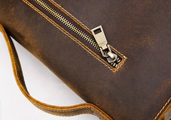 Cool Leather Mens Vintage Brown Small Side Bag Messenger Bag Shoulder Bag for Men - iwalletsmen