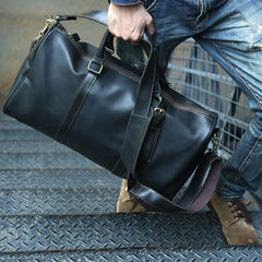 Cool Leather Mens Weekender Bags Travel Bag Shoulder Bags for Men - iwalletsmen