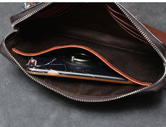 Cool Leather Mens Brown Business Clutch Bag Black Long Wallet For Men - iwalletsmen