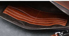 Cool Leather Mens Brown Business Clutch Bag Black Long Wallet For Men - iwalletsmen