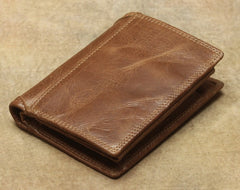 Cool Leather Mens Small Wallet billfold Bifold Wallet Front Pocket Wallet for Men - iwalletsmen