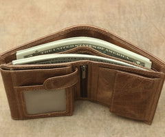 Cool Leather Mens Small Wallet billfold Bifold Wallet Front Pocket Wallet for Men - iwalletsmen